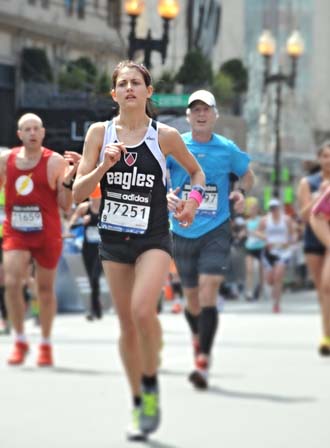 Kristina running during the marathon