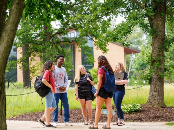 a group of people standing outside