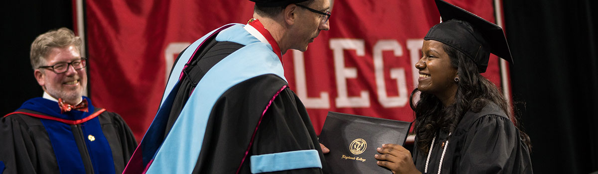 Katie receives her diploma